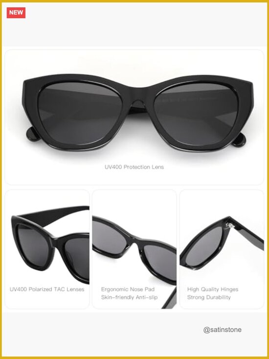 Cat Eye Polarized Sunglasses Women Trendy Retro Square Shades UV400 main image 4